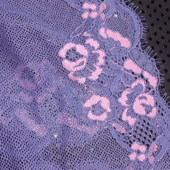 Doll Kill Purple & Pink Lace Deep V,  Criss-cross Back Teddy With Cutouts (M-L) - Picture 15 of 15